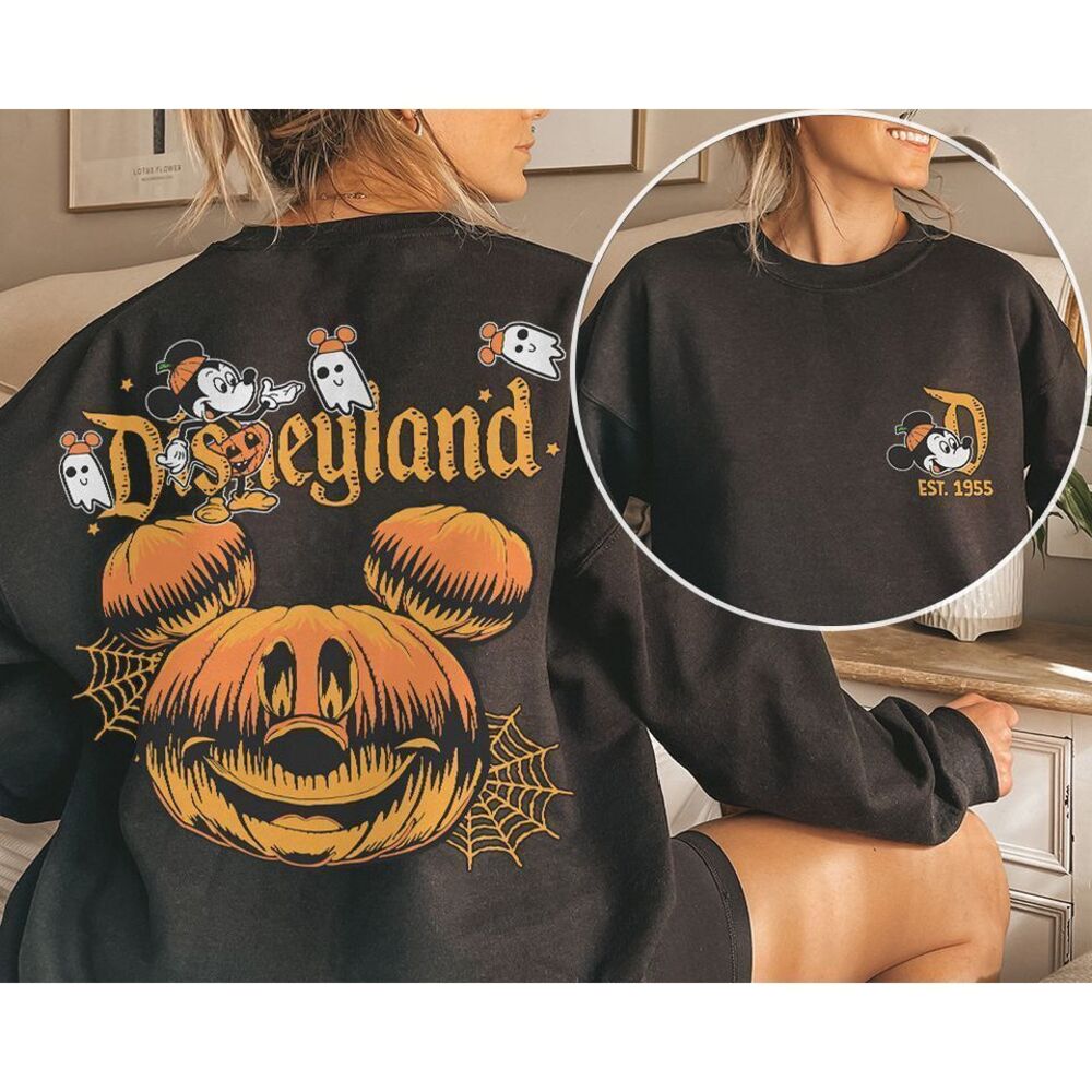Retro Disneyland Halloween 2 Sided Sweatshirt